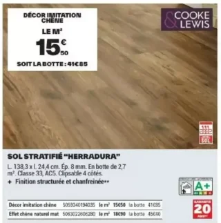 Sol stratifié "Herradura" Cooke & Lewis