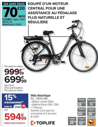 Vélo électrique TOPLIFE E8000 MM