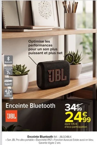 Enceinte Bluetooth JBL GO4BLK