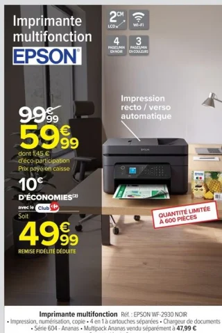 Imprimante multifonction EPSON WF-2930 NOIR