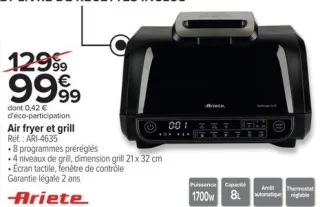 Air fryer et grill Ariete