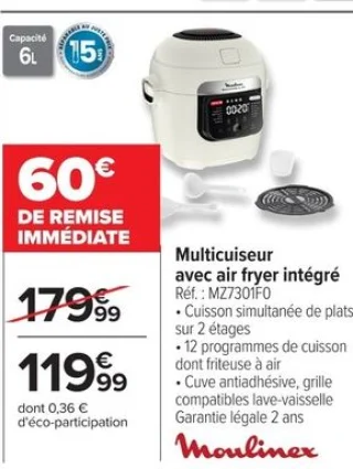 Multicuiseur avec air fryer intégré Moulinex
