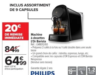 Machine à dosettes L'OR Barista Philips LM8012/60