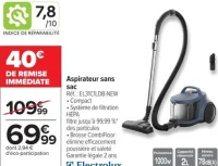 Aspirateur sans sac Electrolux EL3C1LDB-NEW