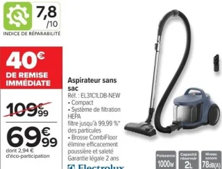 Aspirateur sans sac Electrolux EL3C1LDB-NEW