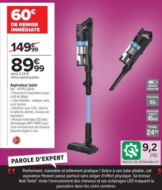 Aspirateur balai Hoover HF1PCC10HX
