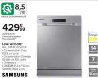 Lave vaisselle Samsung DW60CG550FSR