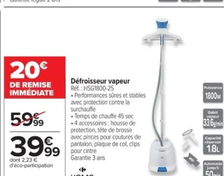 Défroisseur vapeur HOME HSG1800-25