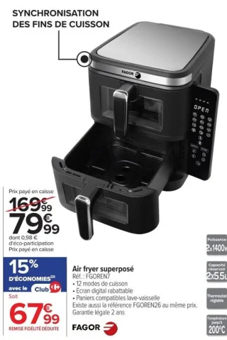Air fryer superposé Fagor
