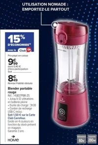 Blender portable rouge Home