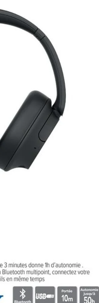 Casque sans fil Sony WHCH72NB.CE7