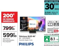 Téléviseur QLED 4K Philips 65PUS8600