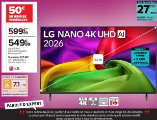 Téléviseur LED 4K LG 65NU800B6LA