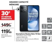 Smartphone Realme Note 70T Noir