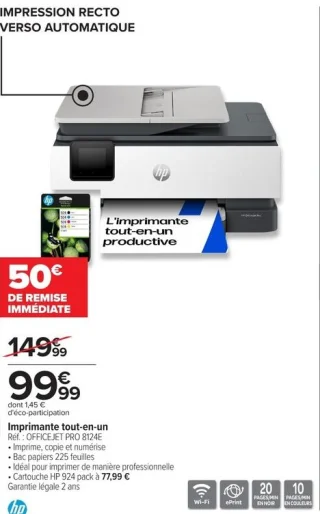 Imprimante tout-en-un HP OFFICEJET PRO 8124E
