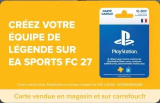 Carte cadeau Sony PlayStation à montant variable de 10€ à 300€