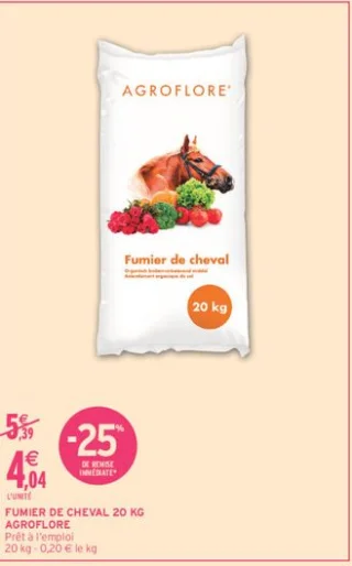 Fumier de cheval Agroflore 20 kg