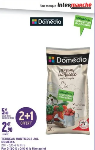 Terreau Horticole Domédia 20L