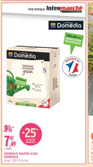 Engrais gazon 4 kg Domédia