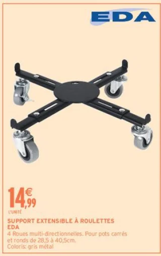SUPPORT EXTENSIBLE À ROULETTES EDA