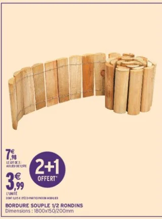 Bordure souple 1/2 rondins