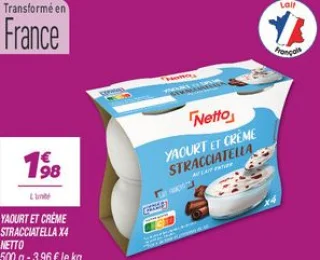 Yaourt et crème stracciatella x4