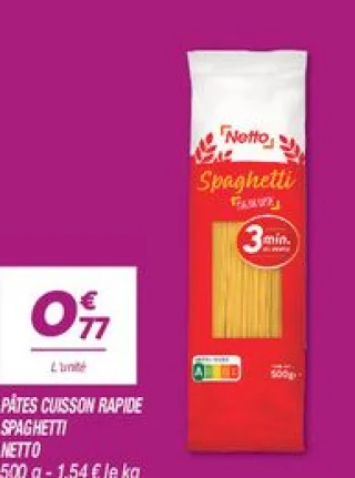 Pâtes cuisson rapide spaghetti