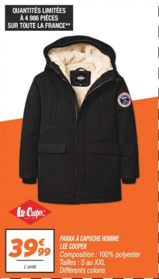 Parka à capuche homme