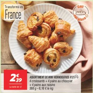 Assortiment de mini viennoiseries x12