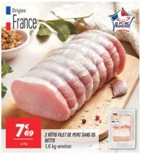 2 rôtis filet de porc sans os