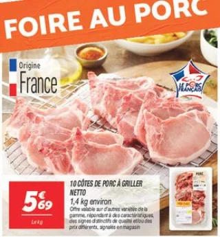 10 côtes de porc à griller