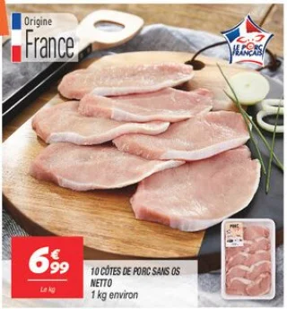 10 côtes de porc sans os