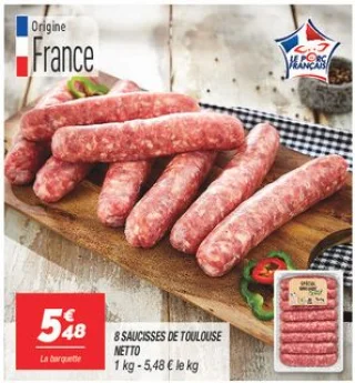 8 saucisses de toulouse