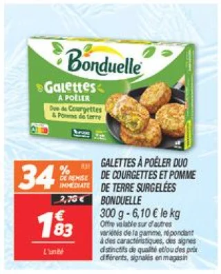 Galettes à poêler duo de courgettes et pomme de terre surgelées