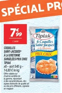 Coquilles saint-jacques à la bretonne surgelées prix choc