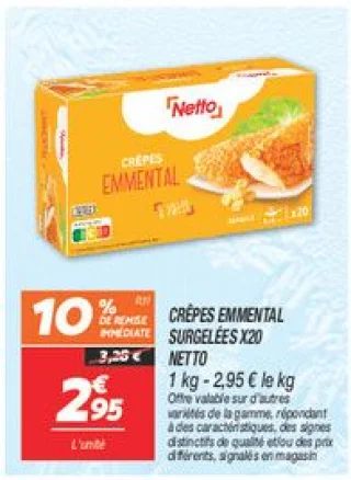  crêpes emmental surgelées x20 