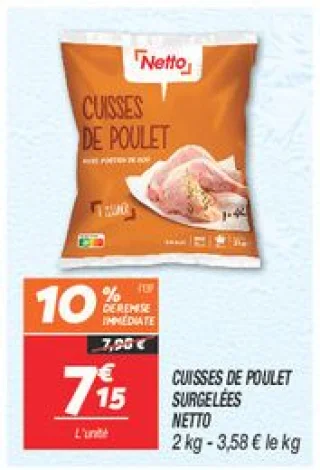 Cuisses de poulet surgelées