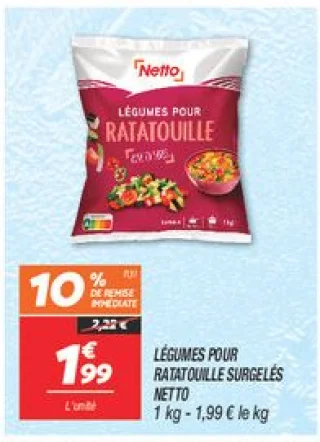 Légumes pour ratatouille surgelés