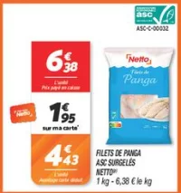 Filets de panga asc surgelés
