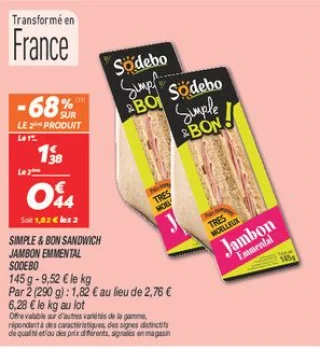 Simple & bon sandwich jambon emmental