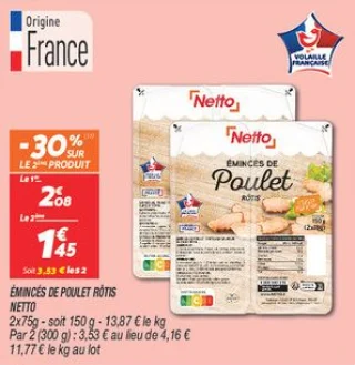 Émincés de poulet rôtis