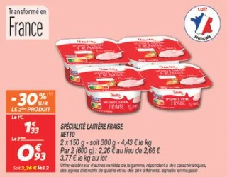 Spécialité laitière fraise