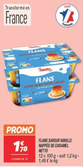 Flans saveur vanille nappés de caramel
