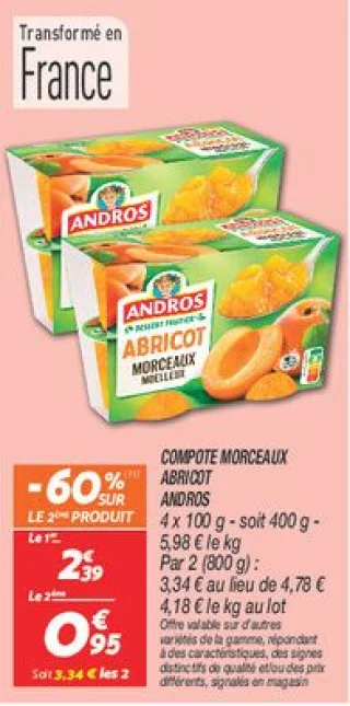 Compote morceaux abricot