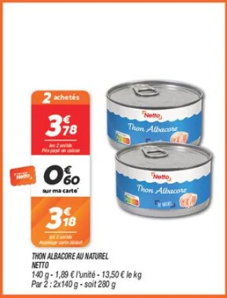 Thon albacore au naturel