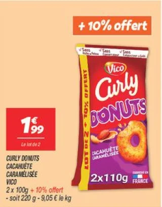 Curly donuts cacahuète caramélisée