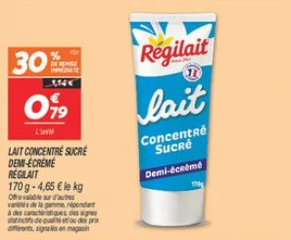 Lait concentré sucré  demi-écrémé