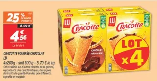 Cracotte fourrée chocolat 