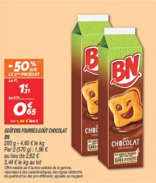 Goûters fourrés goût chocolat