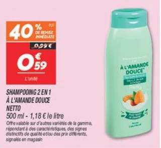 Shampooing 2 en 1 à l'amande douce